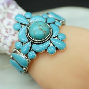 COPY - Natural Stone Cuff Bracelet Comfortable Stretch
